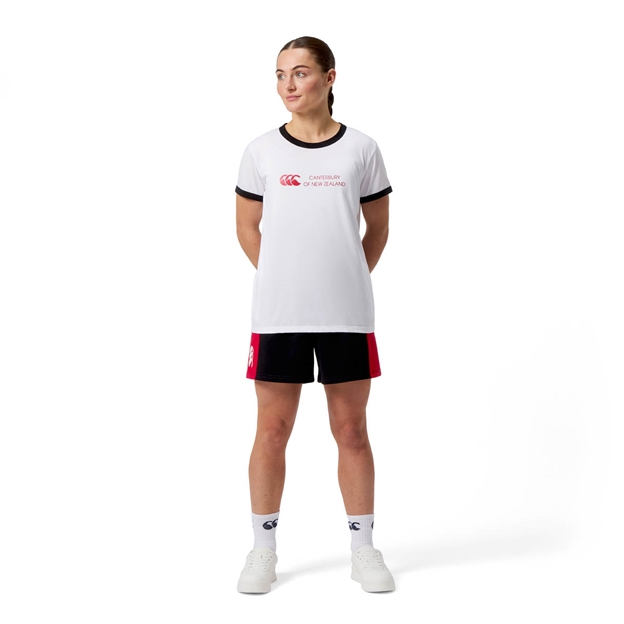 Canterbury Womens Legends Ringer T-Shirt Bright White - Model Full