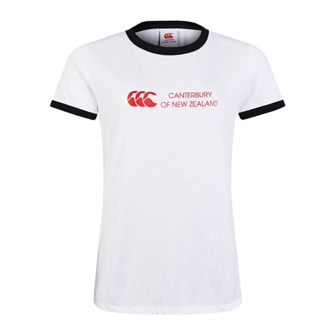 Canterbury Womens Legends Ringer T-Shirt Bright White - Front Canterbury Womens Legends Ringer T-Shirt Bright White - Front