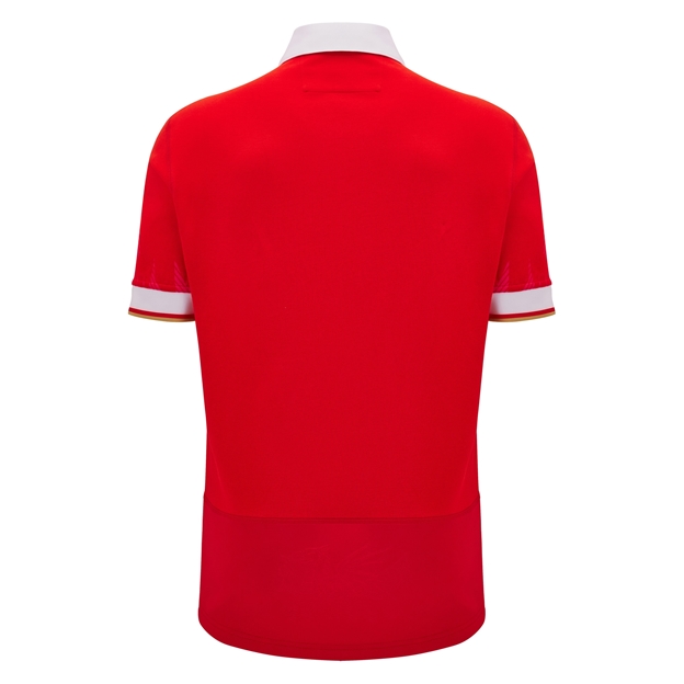 Wales Mens Cotton Home Rugby Shirt - Short Sleeve 2025 - Back