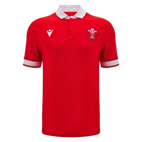 Wales Mens Cotton Home Rugby Shirt - Short Sleeve 2025 - Front Wales Mens Cotton Home Rugby Shirt - Short Sleeve 2025 - Front