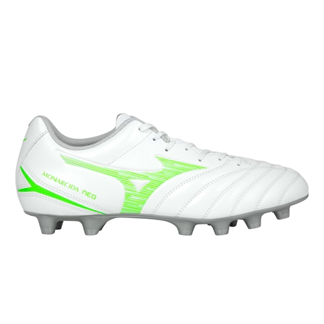 Mizuno Adults Monarcida Neo III Select Firm Ground Rugby Boots White:Neon Green - Outstep