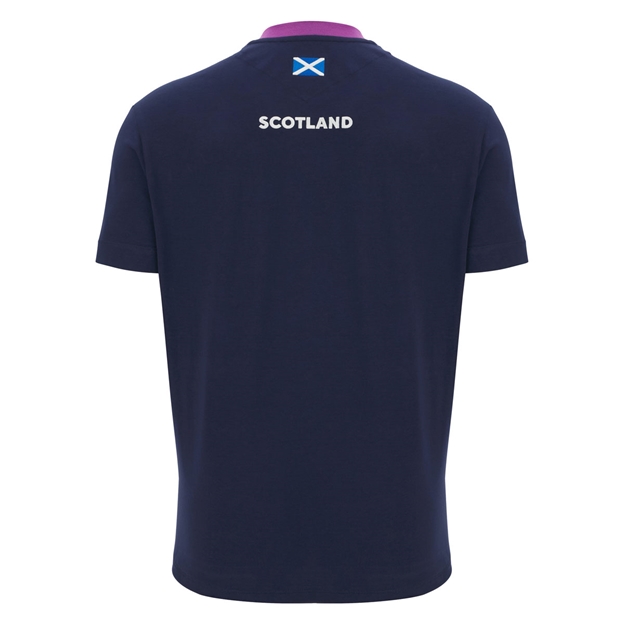Scotland Mens Athleisure Cotton T-Shirt 25/26 Navy - Back