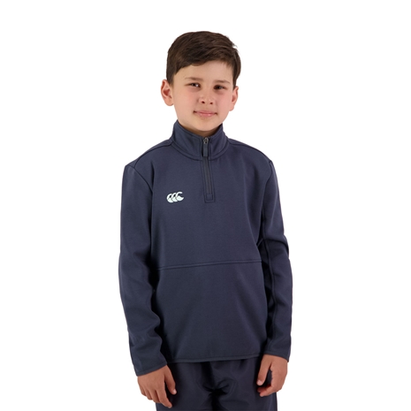 Canterbury KidsTempo Quarter Zip Sweater Navy - Model Front