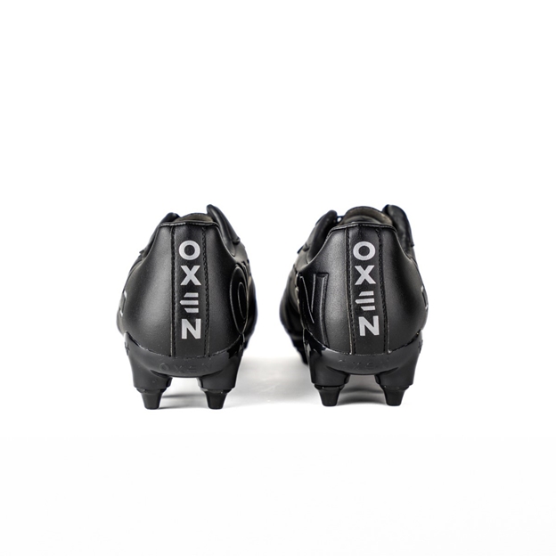 Oxen Adults Raptor Pro Mix Stud Rugby Boots-Black/Silver - Heel
