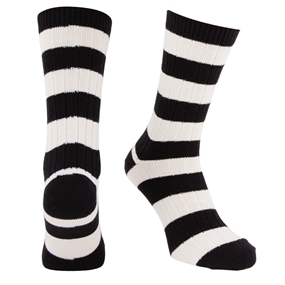 Rugby 1823 Striped Socks Black/Cream - Front View