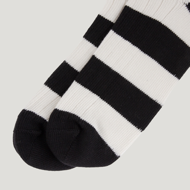 Heritage Pure Cotton Striped Socks - Black/Cream