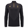 Wales Mens Training 1/4 Zip Top - Black 2025 - Front 