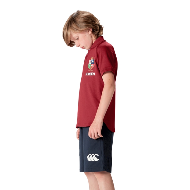 British and Irish Lions Junior Polo - Red - Model Side