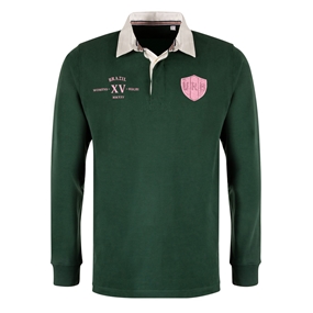 Womens World Cup Brazil Adults Classic Heavyweight Rugby Shirt Bottle Green - Front