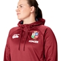 British and Irish Lions Womens 1/4 Zip Hoody - Red - Model Front Chest 