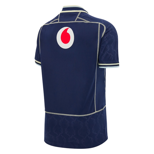 Scotland Mens Home Rugby Shirt 26/27 Navy and Sand - Back View