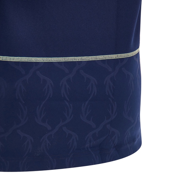 Scotland Mens Home Rugby Shirt 26/27 Navy and Sand - Stag Pattern Close-up
