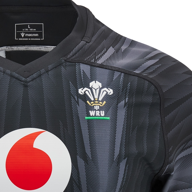 Wales Mens Training Rugby Jersey - Black 2025 - WRU