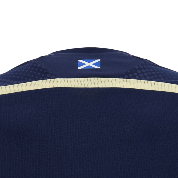 Scotland Kids Training Vest 26/27 Navy and Sand - Scotland Flag Close-up